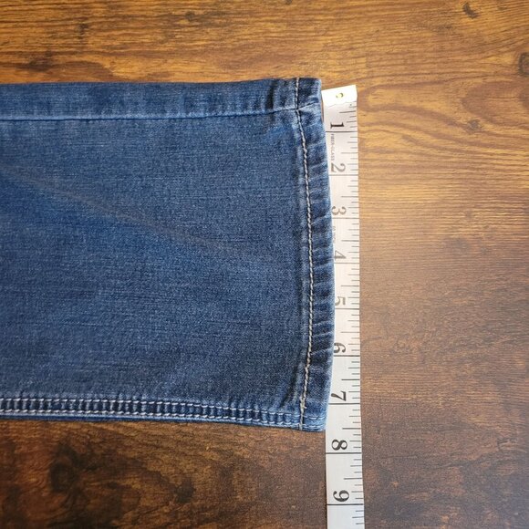 Earl Jeans Womens 10 Straight Leg Embellished Button Flap Mid Rise Medium Wash - Picture 10 of 11